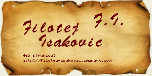 Filotej Isaković vizit kartica